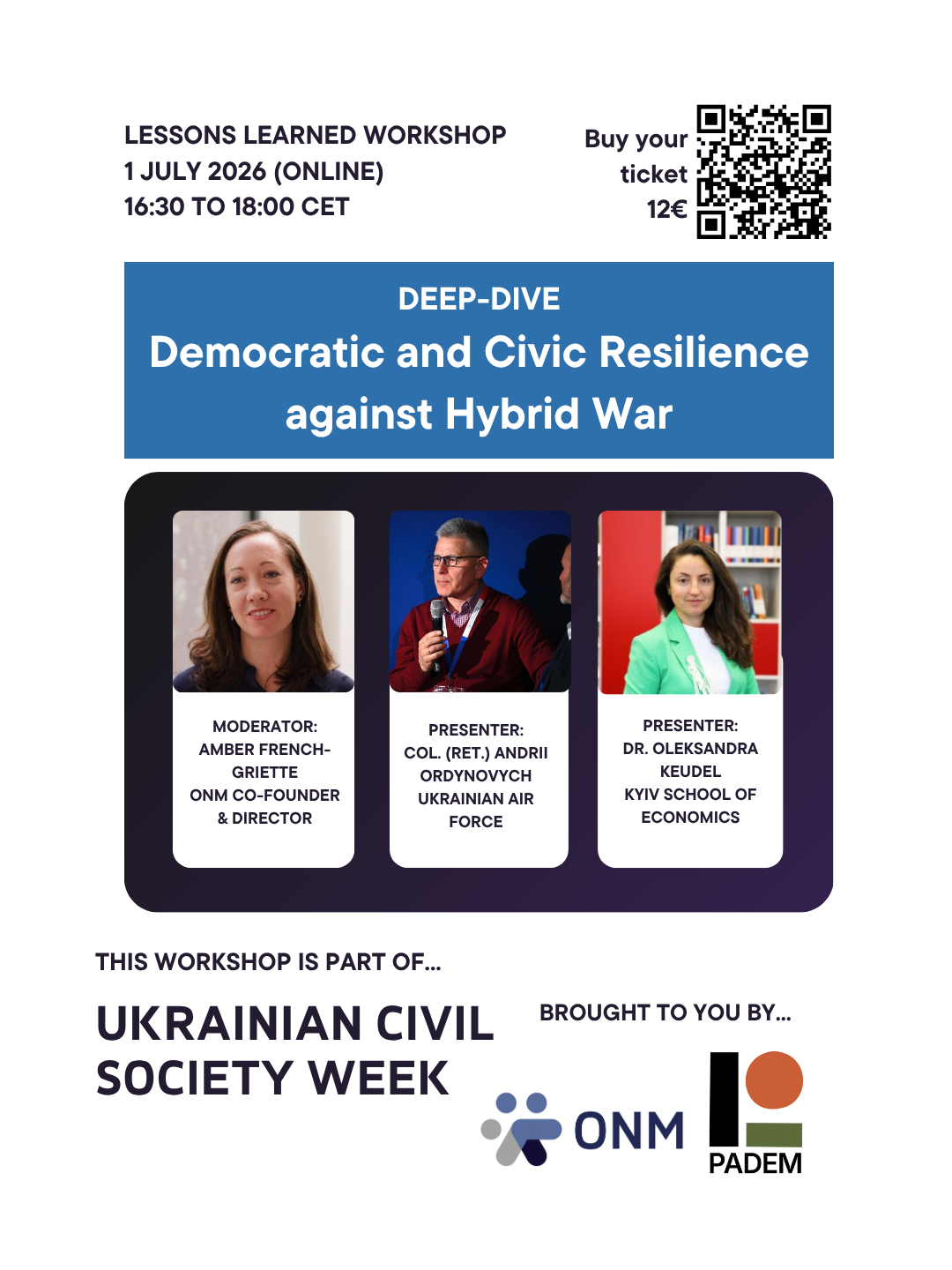 Ukrainian Civil Society Week Deep-Dive — Democratic and Civic Resilience against Hybrid War, 1 July 2026
